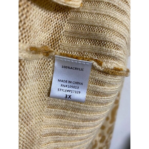 Andrée By Unit Women's Leopard Print Cardigan Sweater Plus Size 3X Button-Up - Picture 4 of 13